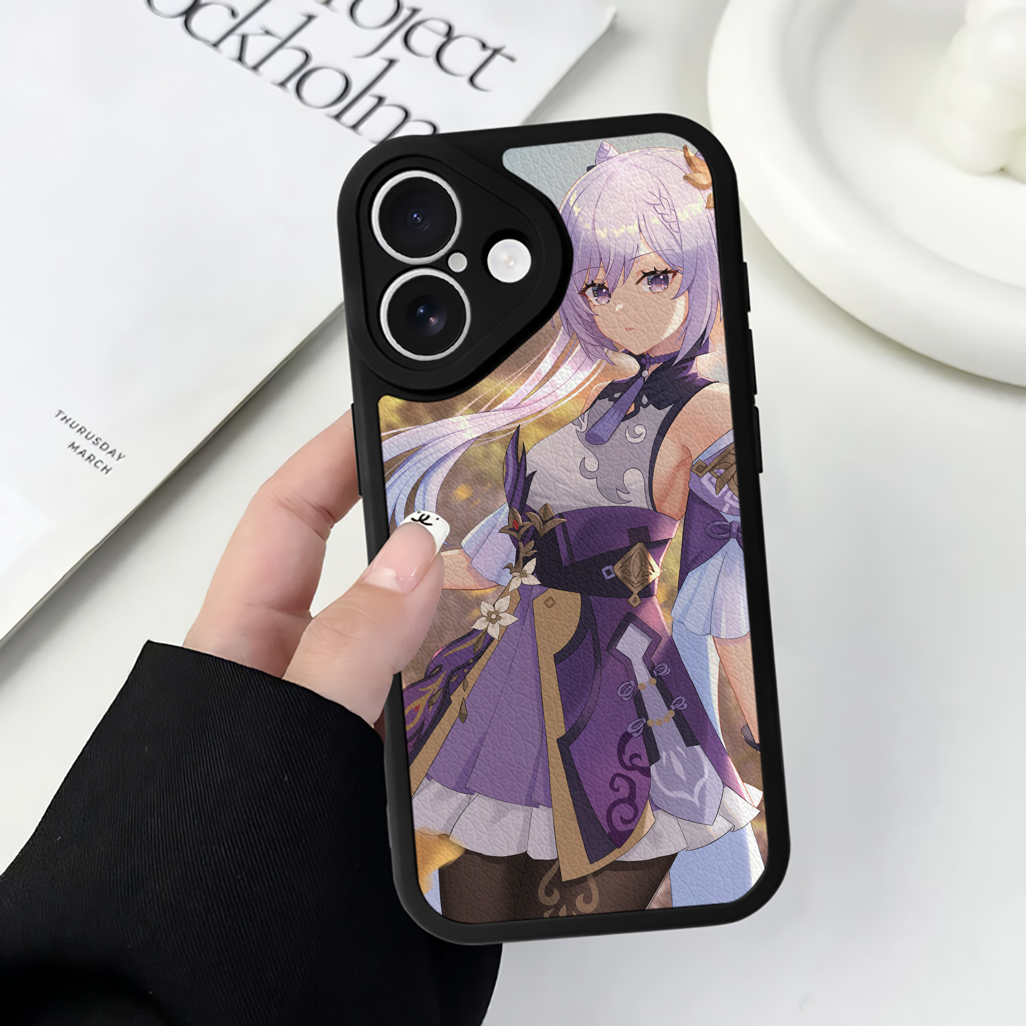 げんし神 genshin 【iPhone 16シリーズ対応】シリコンスマホケース（レザー調） 材質：シリコン